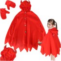 Kostium strój karnawałowy przebranie czerwona peleryna r. S 100-110