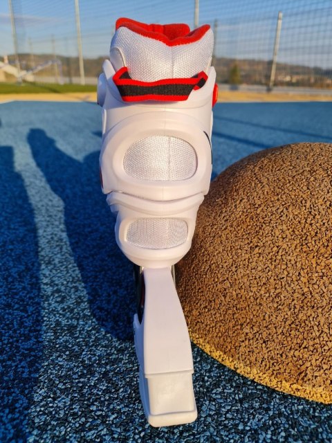 Rolki Damskie Męskie Białe Kauczukowe Solidne z Hamulcem KUBISPORT roz. 39