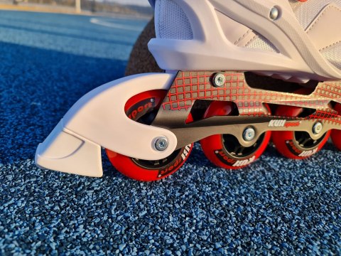 Rolki Damskie Męskie Białe Kauczukowe Solidne z Hamulcem KUBISPORT roz. 40