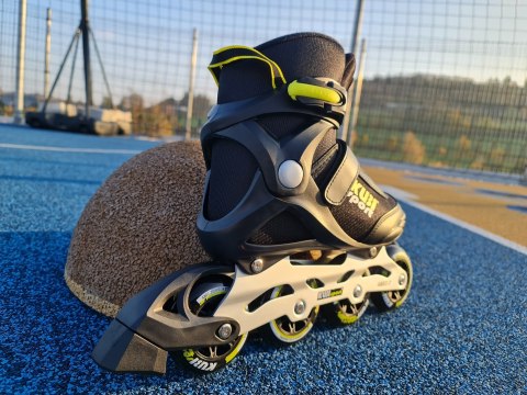 Rolki Damskie Męskie Czarne Kauczukowe Solidne z Hamulcem KUBISPORT roz. 40