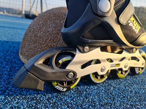 Rolki Damskie Męskie Czarne Kauczukowe Solidne z Hamulcem KUBISPORT roz. 43