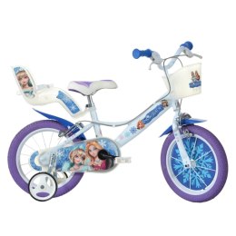 Rowerek Rower Dziecięcy dla Dzieci Dziewczynki z Bocznymi Kółkami DINO 16