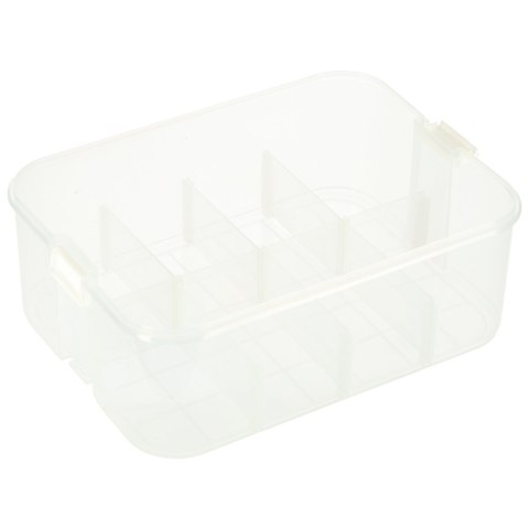Organizer pudełko pojemnik na klocki zabawki drobiazgi z pokrywą przegródkami