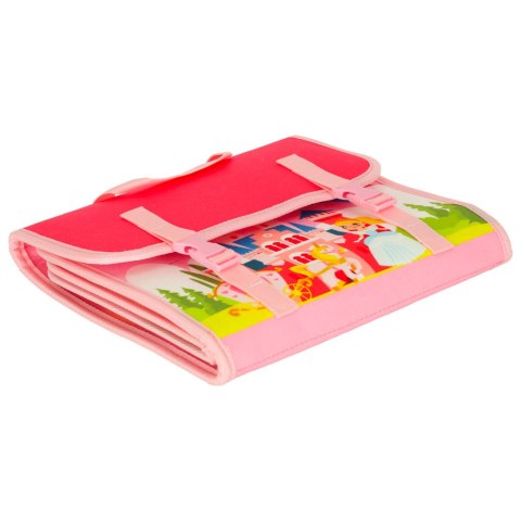 Tablica manipulacyjna sensoryczna montessori walizka plecak różowy