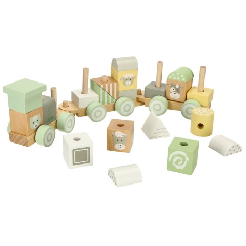 Pociąg kolejka drewniana LULILO Vico pastelowy