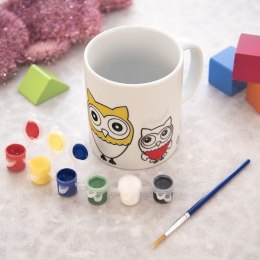 Kubek do Malowania z Farbkami Porcelanowy Sowy dla Dzieci ORION 330 ml