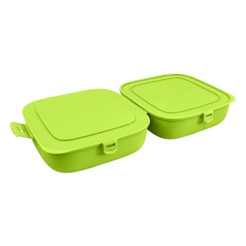 Pojemnik Lunchbox Dzielony 3 Komory 14 L VILDE z Klipsami 16 x 16 cm