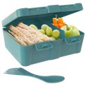 Pojemnik Lunchbox Dzielony Zestaw Sztućce 1 L ORION z Klipsami 18 x 14 cm