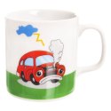 Zestaw Śniadaniowy 3 el. ORION Porcelanowy Dziecięcy Kubek Talerz Auto