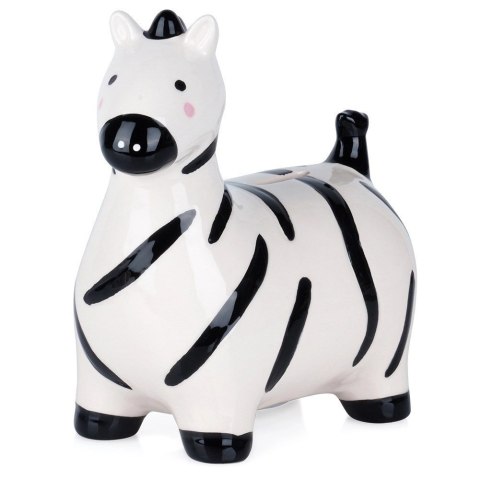 Skarbonka Ceramiczna Zebra na Prezent dla Dzieci Dorosłych VILDE 10,5x17 cm