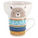 Zestaw Kubek z Miseczką dla Dziecka Śniadaniowy Porcelanowy Lama ORION 2el.