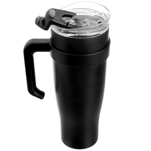 Kubek termiczny stalowy czarny z uchwytem TERMO 1,2 l