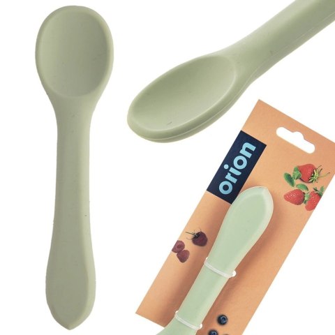 Łyżeczka Dziecięca Silikonowa Zielona 14 x 3,5 cm do Zmywarki ORION