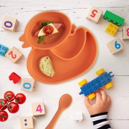 Talerz dla Dziecka Silikon Dzielony Kaczka ORION Przyssawka Pomarańcz Grupa Orion Sp. z o.o.