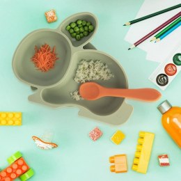 Talerz dla Dziecka Silikon Dzielony Zajączek ORION Przyssawka Zielony Grupa Orion Sp. z o.o.