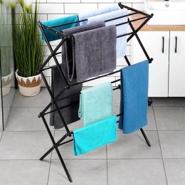 Suszarka na pranie metalowa czarna pionowa rozsuwana 44,5-75x37,5x105 cm Grupa Orion Sp. z o.o.