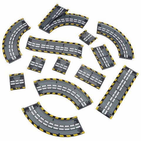 Klocki magnetyczne tor wyścigowy samochodowy 1 pojazd świecący 153 elementy