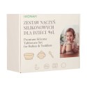 Naczynia silikonowe dla dzieci niemowląt krab zestaw 9 elementów beżowe