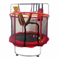 Trampolina dla dzieci ogrodowa siatka piłki koszykówka 155cm czerwona