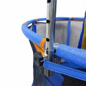 Trampolina dla dzieci ogrodowa siatka piłki koszykówka 155cm niebieska