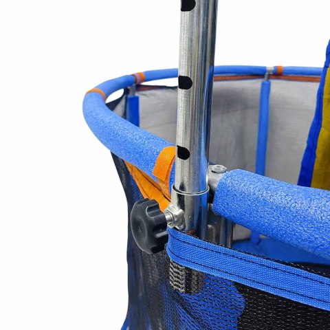 Trampolina dla dzieci ogrodowa siatka piłki koszykówka 155cm niebieska