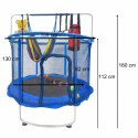 Trampolina dla dzieci ogrodowa siatka piłki koszykówka 155cm niebieska