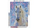 Haft Diamentowy, Obraz, Mozaika Diamentowa Diamond Painting, BIAŁY RUMAK Koń 30x40cm