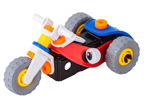 Klocki Elastyczne, Konstrukcyjne 40 El. Motocykl, Trójkołowy Pojazd Do Rozkręcania I Skręcania 2w1
