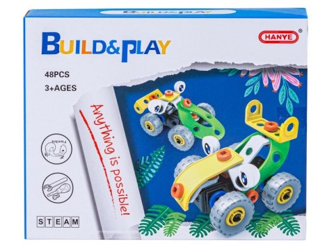 Klocki Elastyczne, Konstrukcyjne 48 El. Samochód, Auto, Wyścigówka Do Rozkręcania I Skręcania 2w1