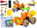 Klocki Elastyczne, Konstrukcyjne 53 El. Pojazdy Budowlane, Wózek Widłowy, Spychacz Do Rozkręcania I Skręcania 2w1