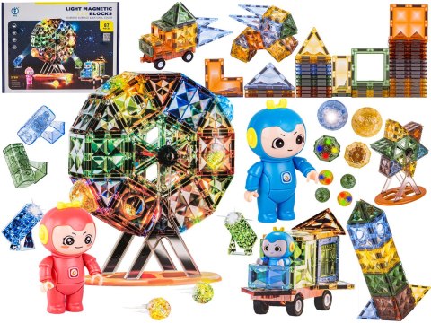 Konstrukcyjne Klocki Magnetyczne Świecące Elementy, Diabelski Młyn 87 El.