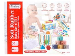 Zabawki Sensoryczne Miękkie klocki 6w1, Gryzak, Sensoryczna Wieża Karty Dla Dzieci