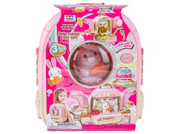 Królik w Plecaku Zabawka 3w1 Mini Farma Ogródek Plecak Domek Dla Lalek