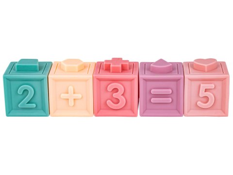 Miękkie Klocki Sensoryczne, Cyferki, Figury geometryczne, Kształty 12 sztuk, Edukacyjny zestaw klocków dla malucha