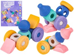 Miękkie Klocki Sensoryczne Figury geometryczne 13 sztuk, Edukacyjny zestaw klocków dla malucha