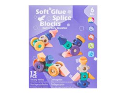 Miękkie Klocki Sensoryczne Figury geometryczne 13 sztuk, Edukacyjny zestaw klocków dla malucha