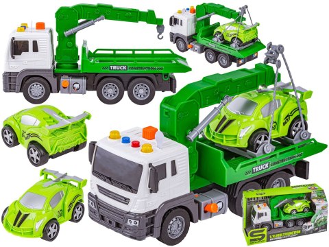 Multifunkcyjna Ciężarówka, Laweta, Dźwig, Transporter + Samochód 1:16