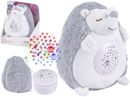 Pluszowy Jeż Jeżyk PROJEKTOR Maskotka Emituje Biały Szum Usypiacz Pomaga Zasnąć Zabawka Dla Dzieci