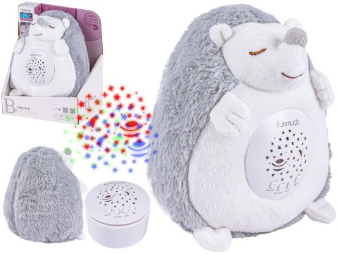 Pluszowy Jeż Jeżyk PROJEKTOR Maskotka Emituje Biały Szum Usypiacz Pomaga Zasnąć Zabawka Dla Dzieci