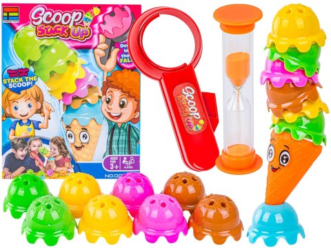 Rodzinna gra zręcznościowa SZALONE GAŁKI Lody w waflu Ułóż lodową wieżę