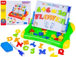 Wielofunkcyjna tablica magnetyczna 2w1, Pisak, Magnesy - literki, cyferki