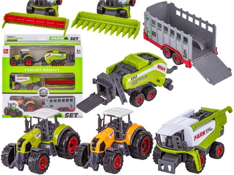 Zestaw 3 Pojazdów, Maszyny Rolnicze, 2 x Traktor, Kombajn, Farma