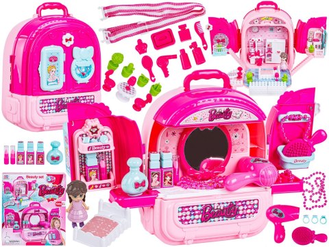 Domek Dla Lalek Toaletka W Walizce Plecak Zestaw 3w1 + Akcesoria