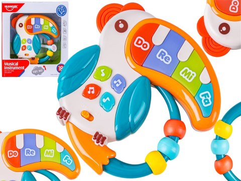Edukacyjna Zabawka Muzyczna Tukan Pianinko Grzechotka Melodie Dźwięki