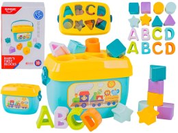 Edukacyjny Sorter Z Klockami Układanka Wiaderko Literki Klocki