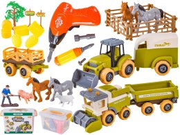 Farma Traktor Kombajn Do Skręcania Stajnia Gospodarstwo Rolne Zestaw Majsterkowicza Rolnika Zwierzęta Wkrętarka