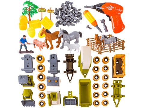 Farma Traktor Kombajn Do Skręcania Stajnia Gospodarstwo Rolne Zestaw Majsterkowicza Rolnika Zwierzęta Wkrętarka