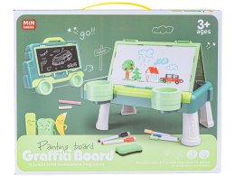 Wielofunkcyjna Dwustronna Tablica 2w1 Do Rysowania Malowania Zmazywalna Kredowa Stolik ZIELONA