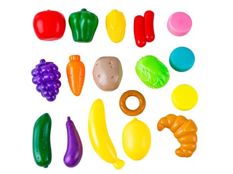 Wózek Na Zakupy CZERWONY Koszyk Sklepowy + Akcesoria Owoce Warzywa Supermarket