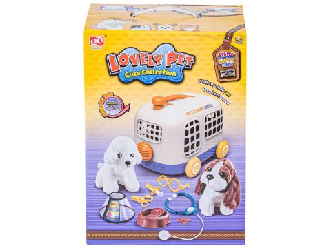 Zestaw Małego Weterynarza Transporter Dla Psa + Akcesoria Klatka Dla Zwierząt Weterynarz Doktor Pies Pluszak